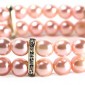 Pink Pearls Dog Necklace, Stretch Rhinestone Pearl Pet Jewelry