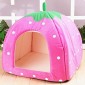 BE GOOD Lovely Strawberry Puppy Cat Warm House Plush Cozy Nest Mat Pad Pet Nest Dog Cat Bed Foldable Medium and Large