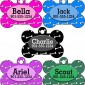 Personalized Dog Tag Pet ID Tag w/ Name & Number Colorful Dog Bones (Purple)