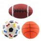 Dogloveit Rubber Sport Ball Squeaky Toy for Puppy Dog Cat, 3-Pack (Soccer,Basketball,Football)