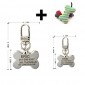 Pething Stainless Steel Dog Id Tag Attaching Pething Hook Free Bone Toys Gift Free Engraving on Front and Back Text Four Shapes Two Sizes Pet Id Tags